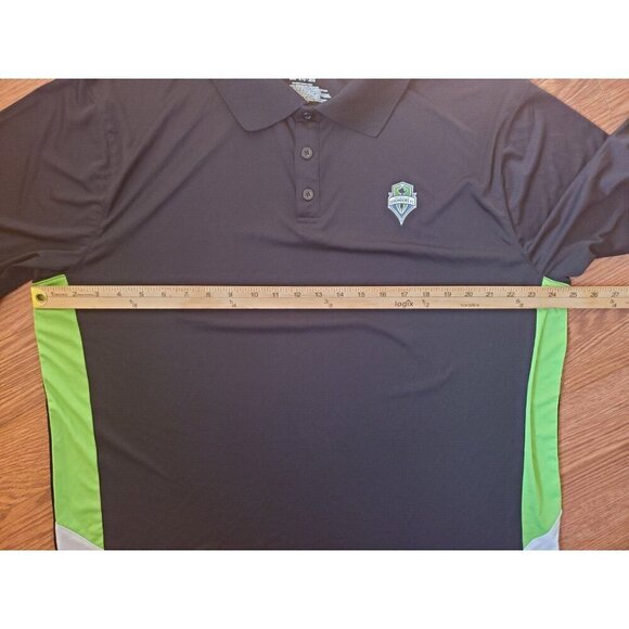 Fanatics Seattle Sounders FC Mens Polo Size 2XL Breathable MLS Soccer W/Scarf - Picture 6 of 9